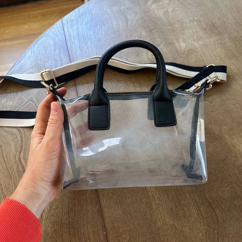 Transparent Black Handle Women's Bag